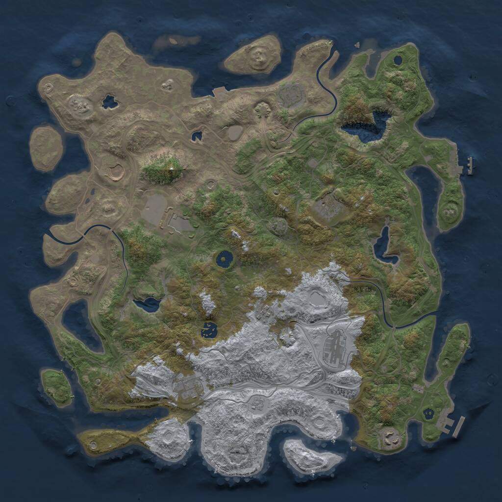 Rust Map: Procedural Map, Size: 4500, Seed: 97517555, 15 Monuments