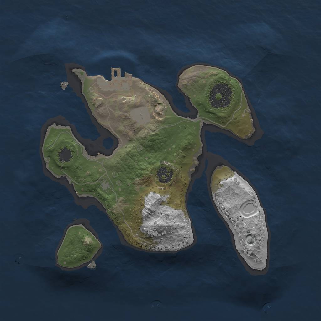 Rust Map: Procedural Map, Size: 2000, Seed: 631245, 6 Monuments