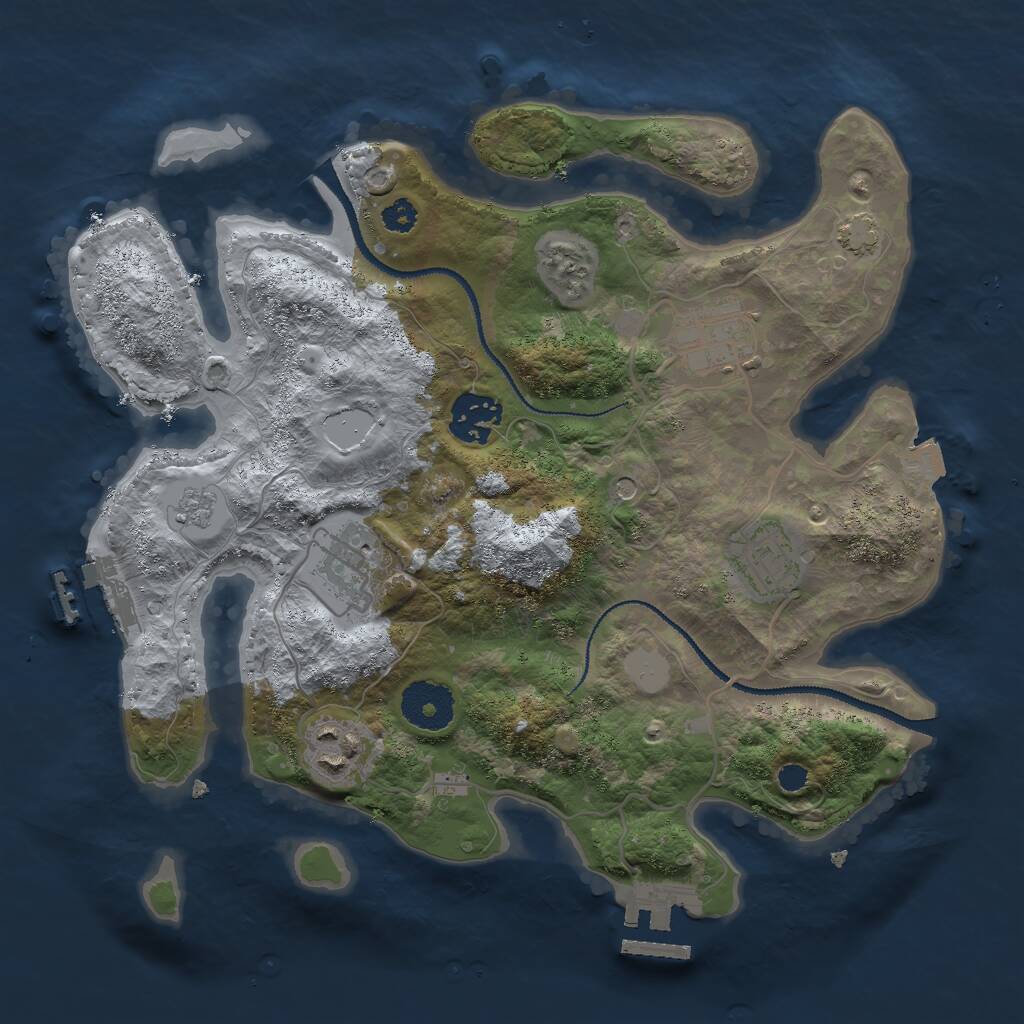 Rust Map: Procedural Map, Size: 3000, Seed: 10082, 11 Monuments
