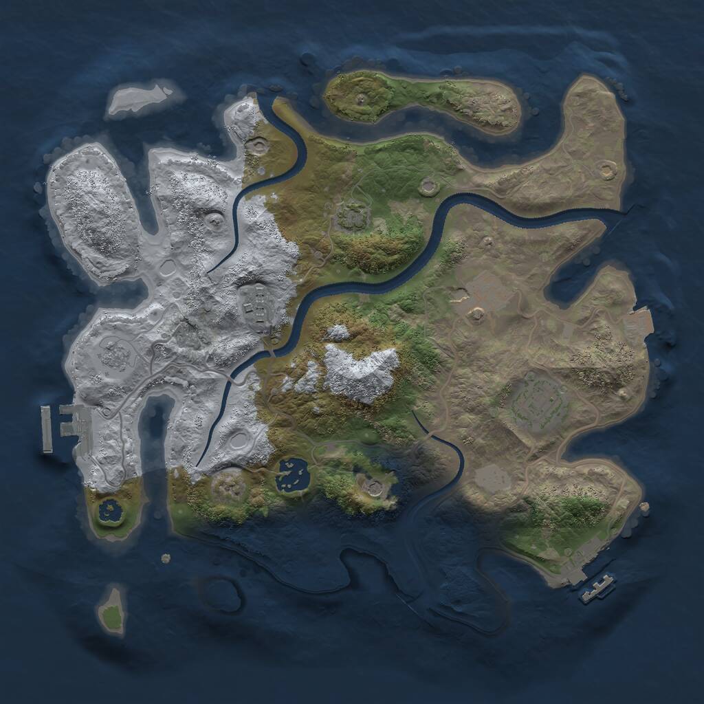Rust Map: Procedural Map, Size: 3000, Seed: 10082, 10 Monuments