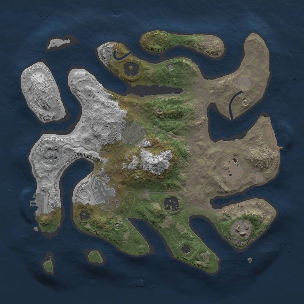 Rust Map: Procedural Map, Size: 3000, Seed: 10082, 13 Monuments