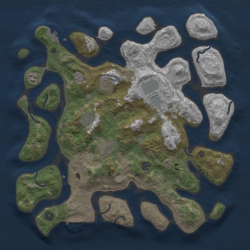 Rust Map: Procedural Map, Size: 4000, Seed: 1468111463, 15 Monuments