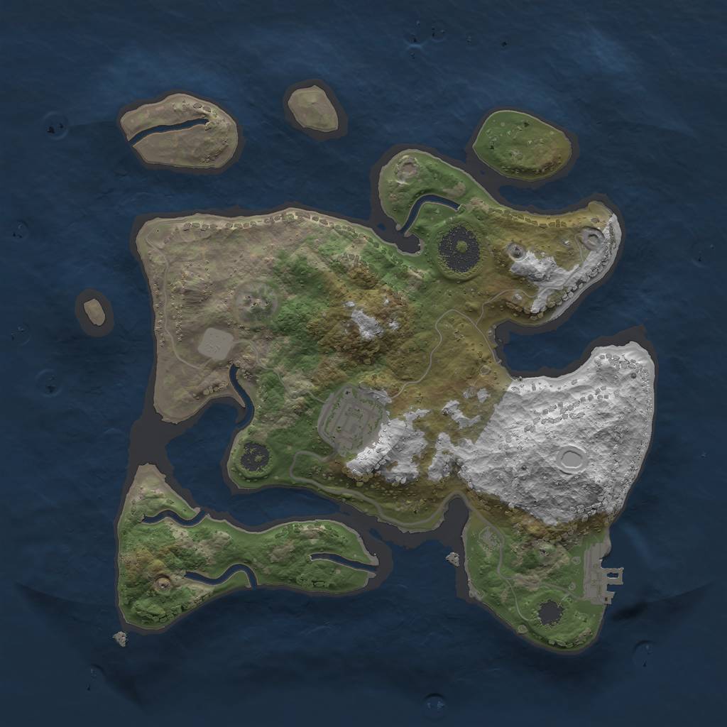 Rust Map: Procedural Map, Size: 2600, Seed: 26004635, 7 Monuments