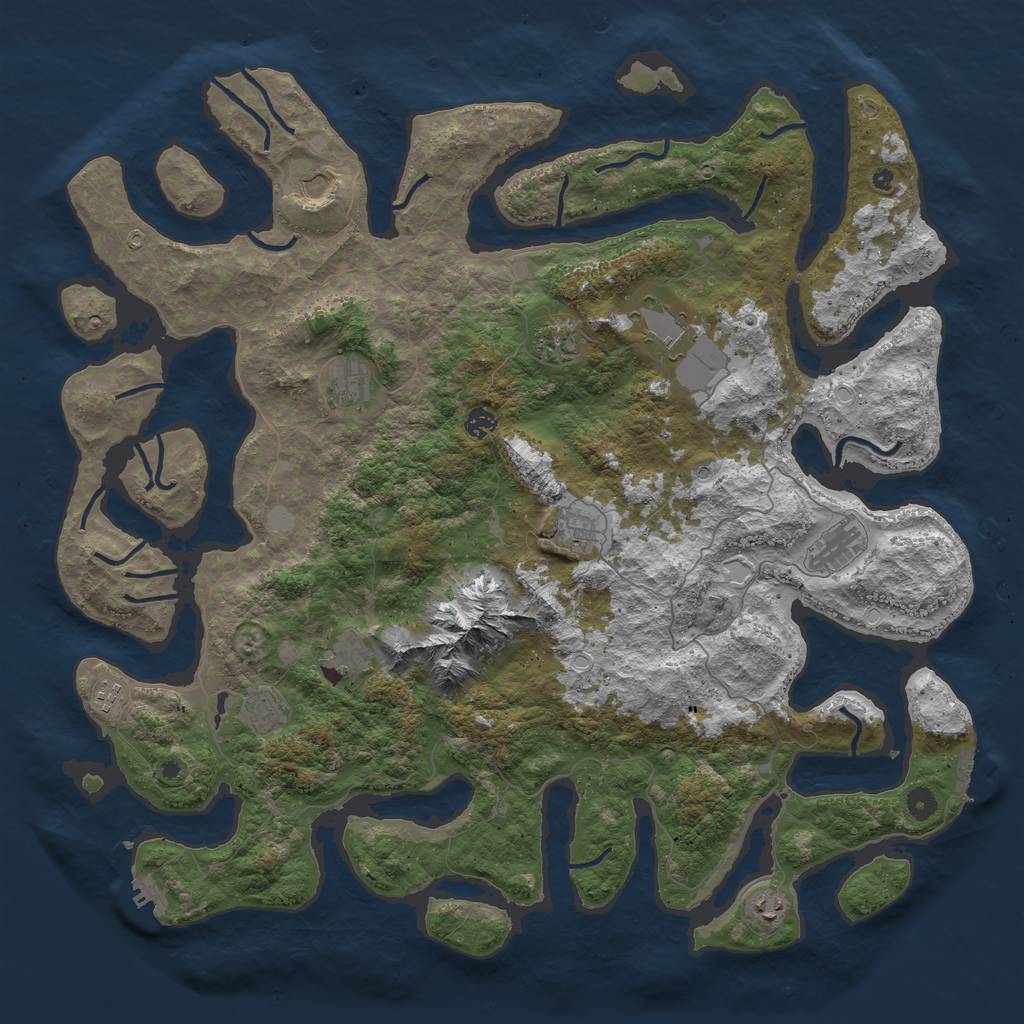 Rust Map: Procedural Map, Size: 5000, Seed: 525972155, 19 Monuments