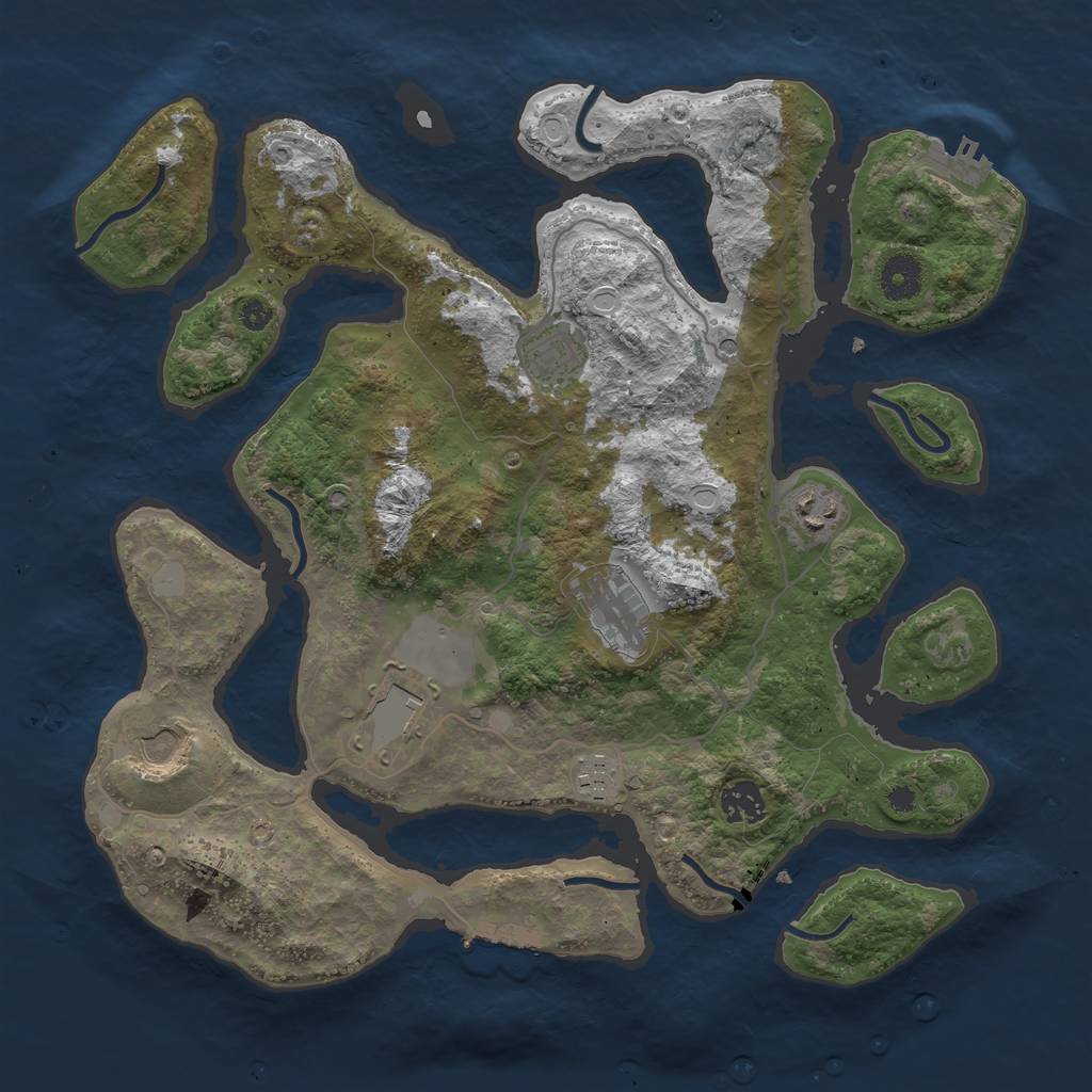 Rust Map: Procedural Map, Size: 3700, Seed: 87284, 15 Monuments