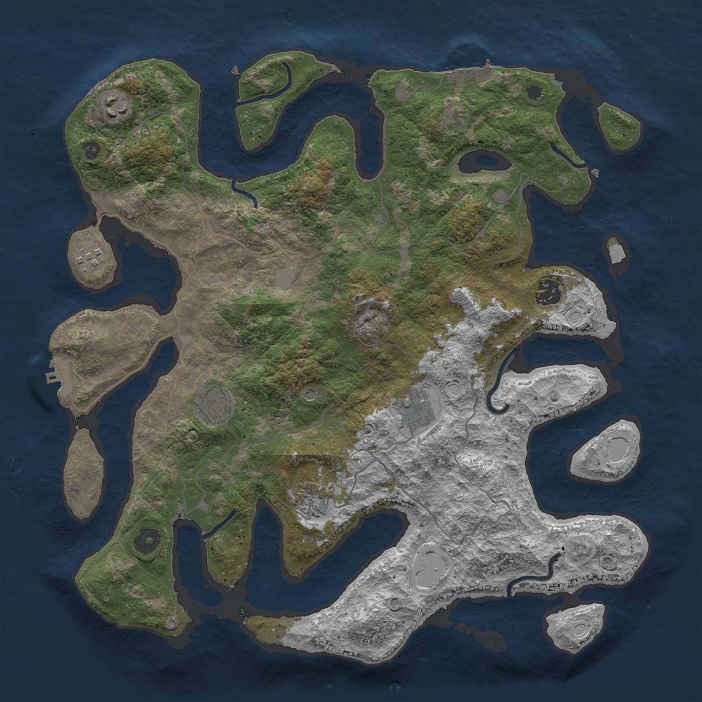 Rust Map: Procedural Map, Size: 4000, Seed: 2021106, 14 Monuments