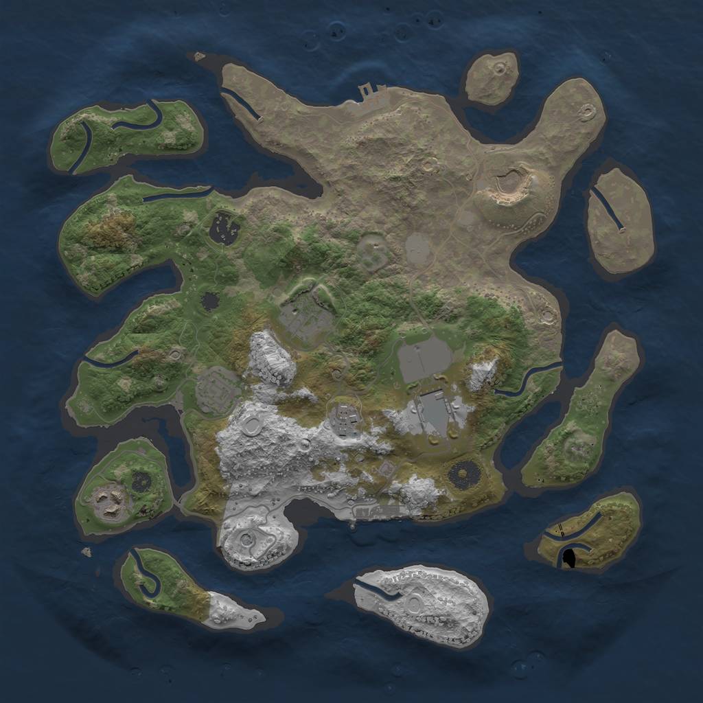 Rust Map: Procedural Map, Size: 3500, Seed: 265922245, 15 Monuments