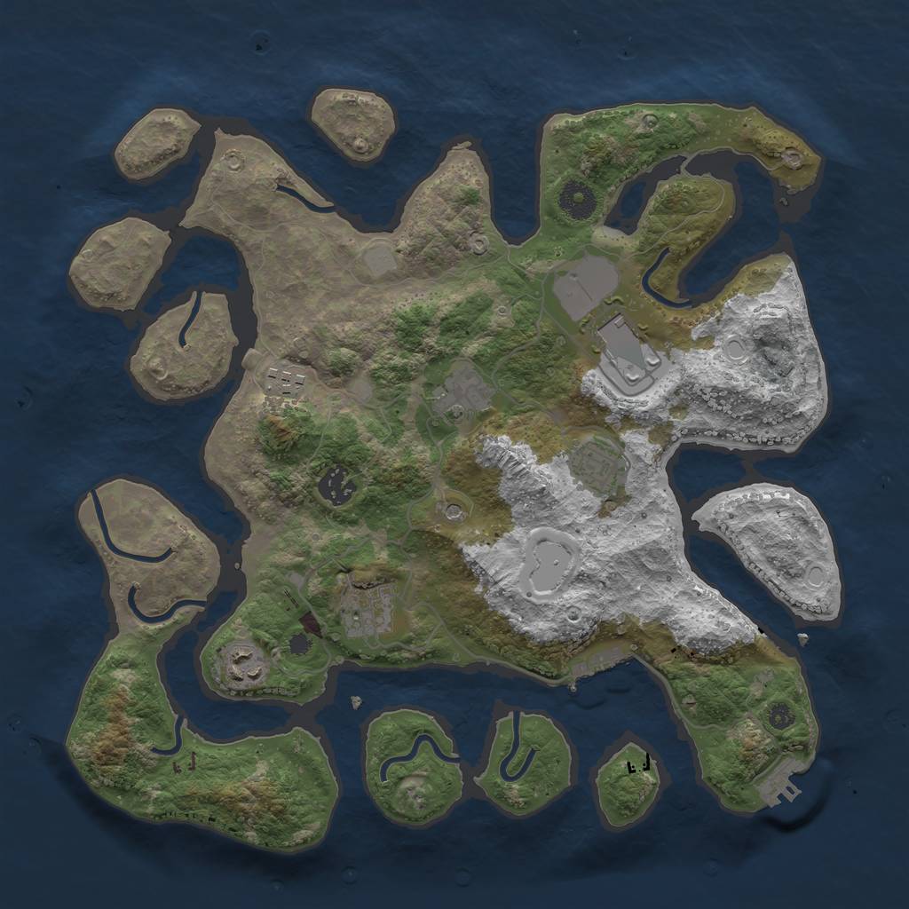 Rust Map: Procedural Map, Size: 3650, Seed: 744321, 15 Monuments