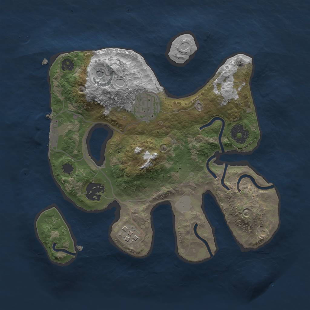 Rust Map: Procedural Map, Size: 2500, Seed: 1234321, 10 Monuments