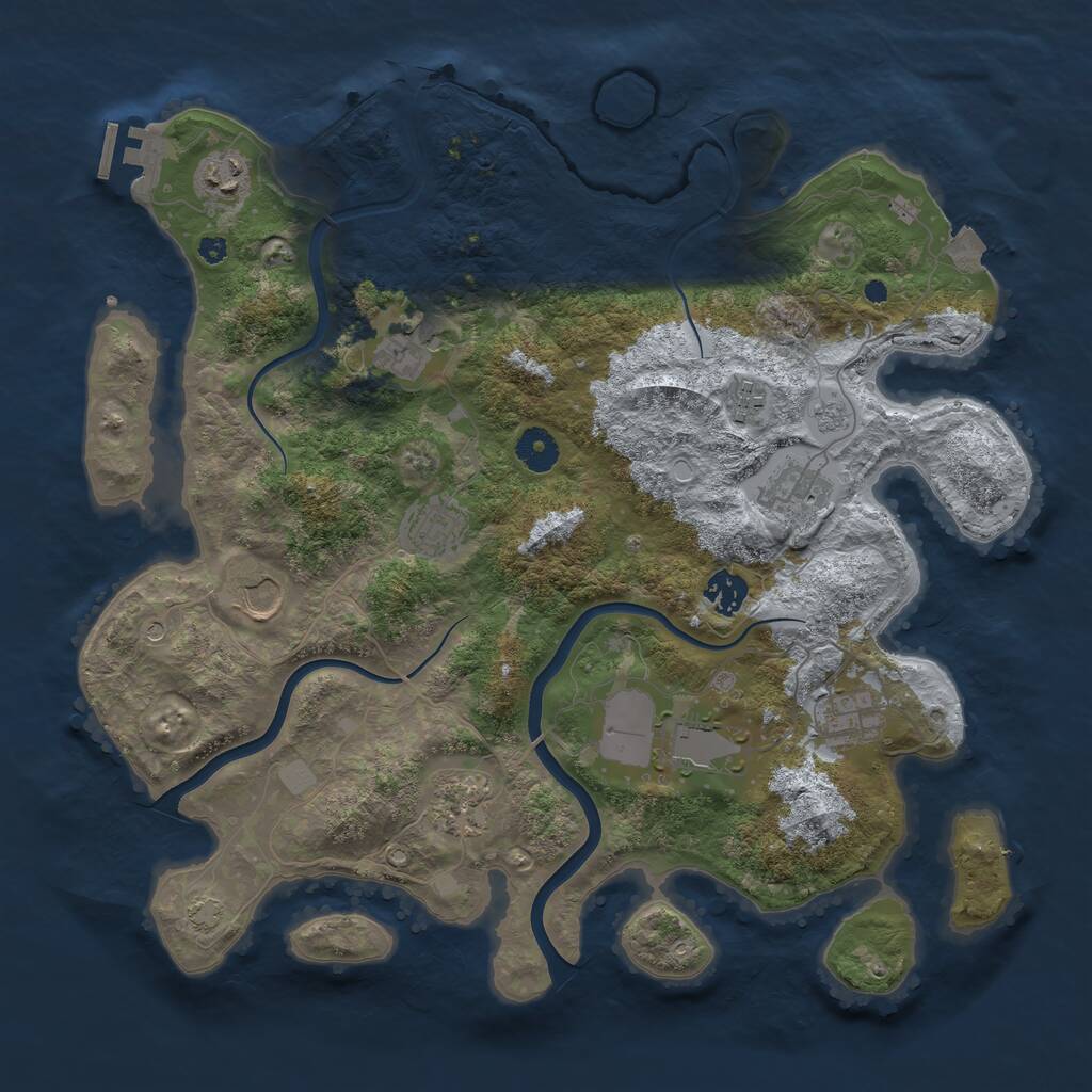 Rust Map: Procedural Map, Size: 3850, Seed: 12234, 15 Monuments