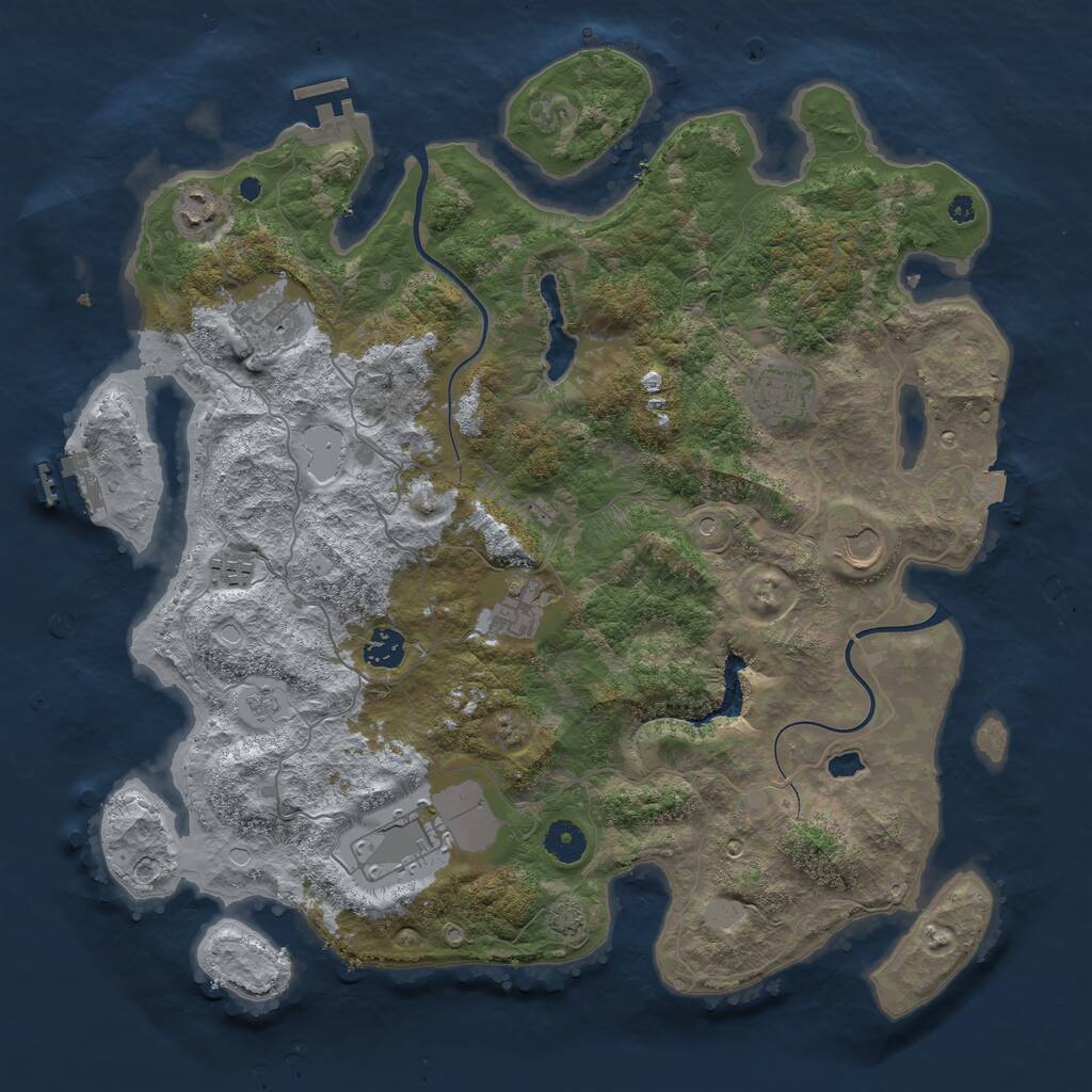 Rust Map: Procedural Map, Size: 4000, Seed: 119059624, 14 Monuments