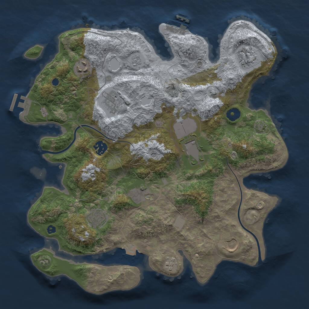 Rust Map: Procedural Map, Size: 3500, Seed: 623521885, 15 Monuments