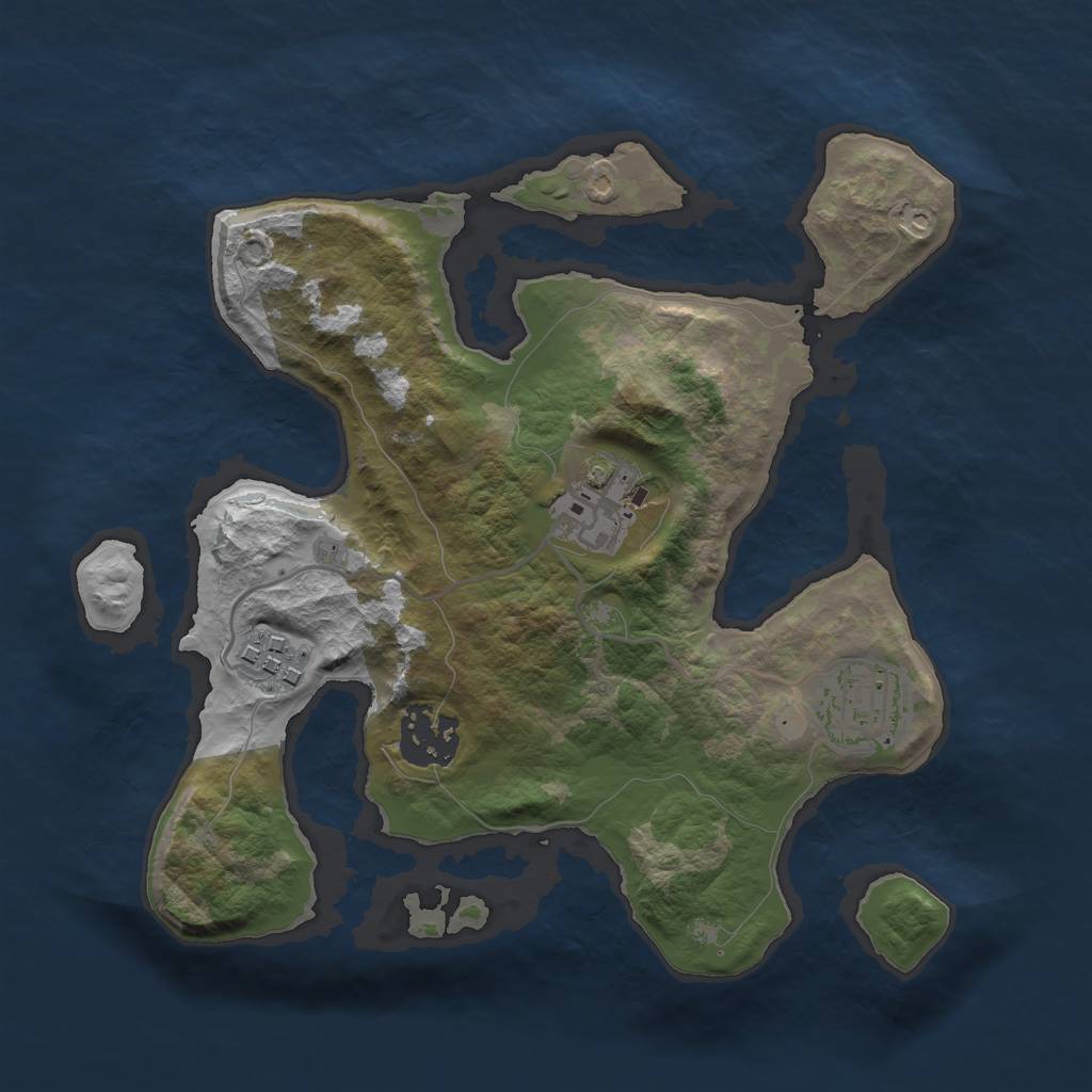 Rust Map: Barren, Size: 2600, Seed: 22553, 6 Monuments