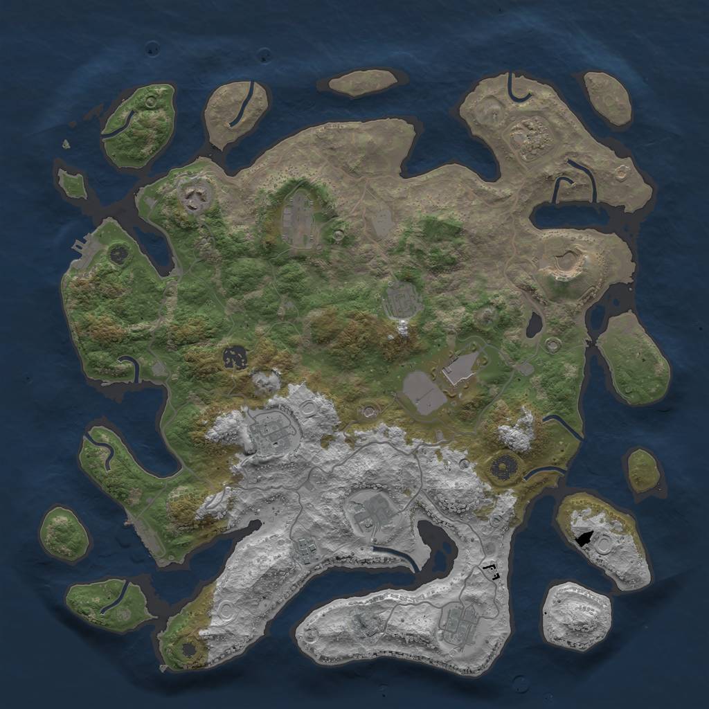 Rust Map: Procedural Map, Size: 4200, Seed: 1685903292, 19 Monuments