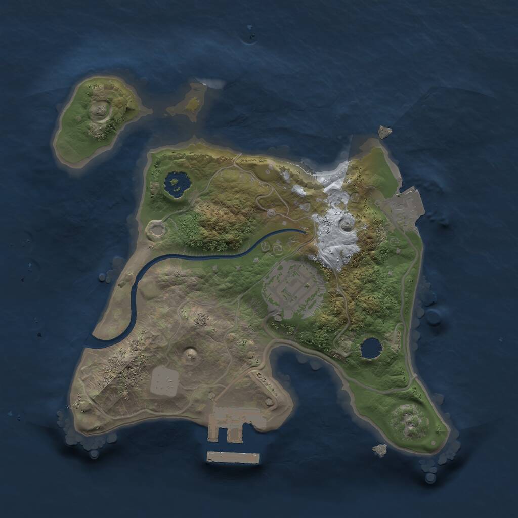 Rust Map: Procedural Map, Size: 2000, Seed: 1071254884, 3 Monuments