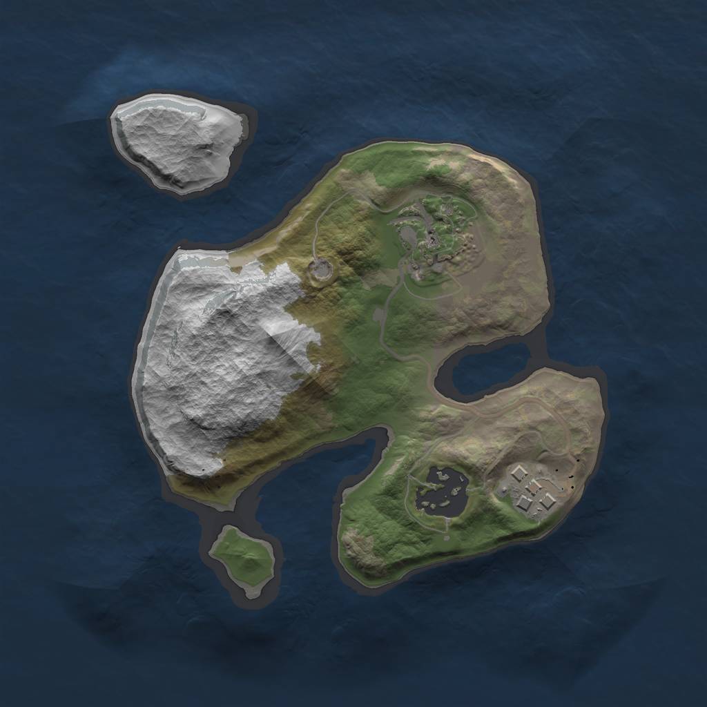 Rust Map: Barren, Size: 2000, Seed: 1234569, 5 Monuments