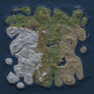 Thumbnail Rust Map: Procedural Map, Size: 4000, Seed: 373637785, 14 Monuments