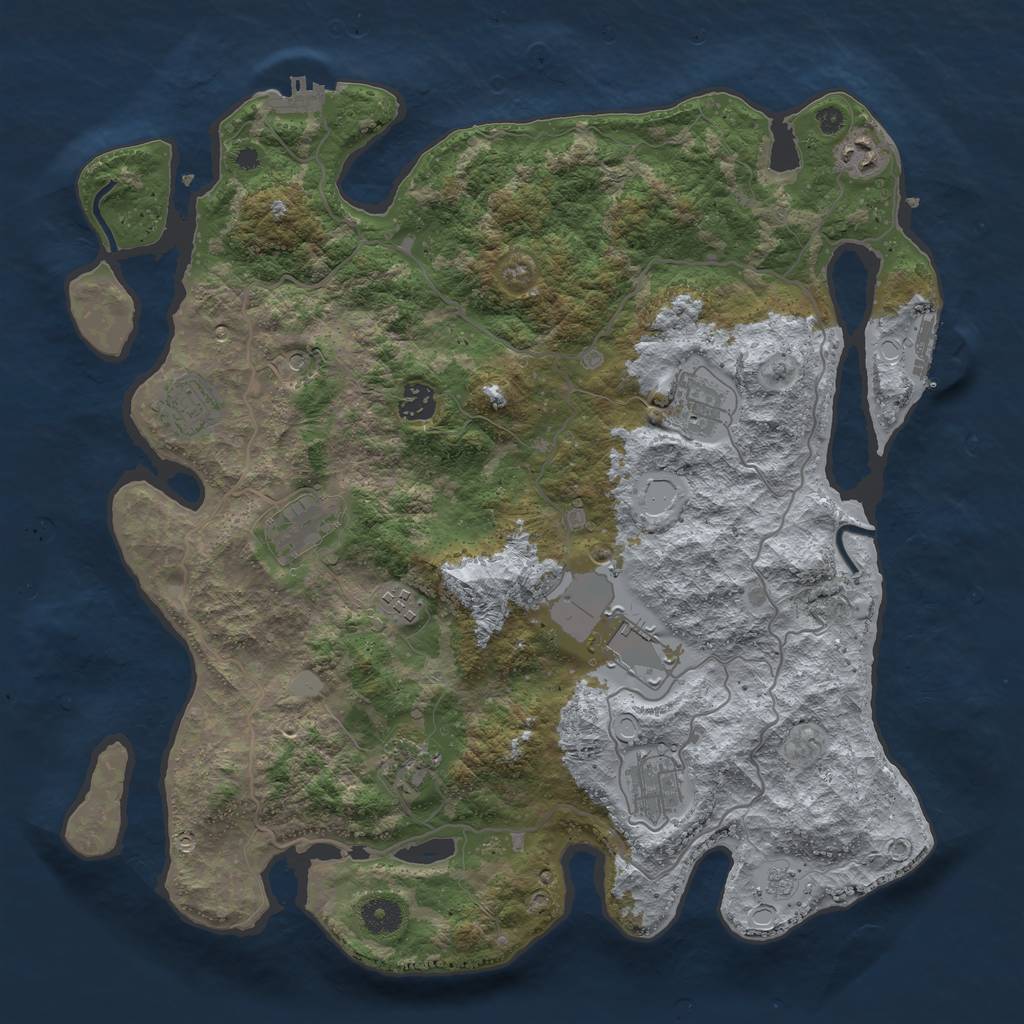 Rust Map: Procedural Map, Size: 4000, Seed: 1448020459, 16 Monuments