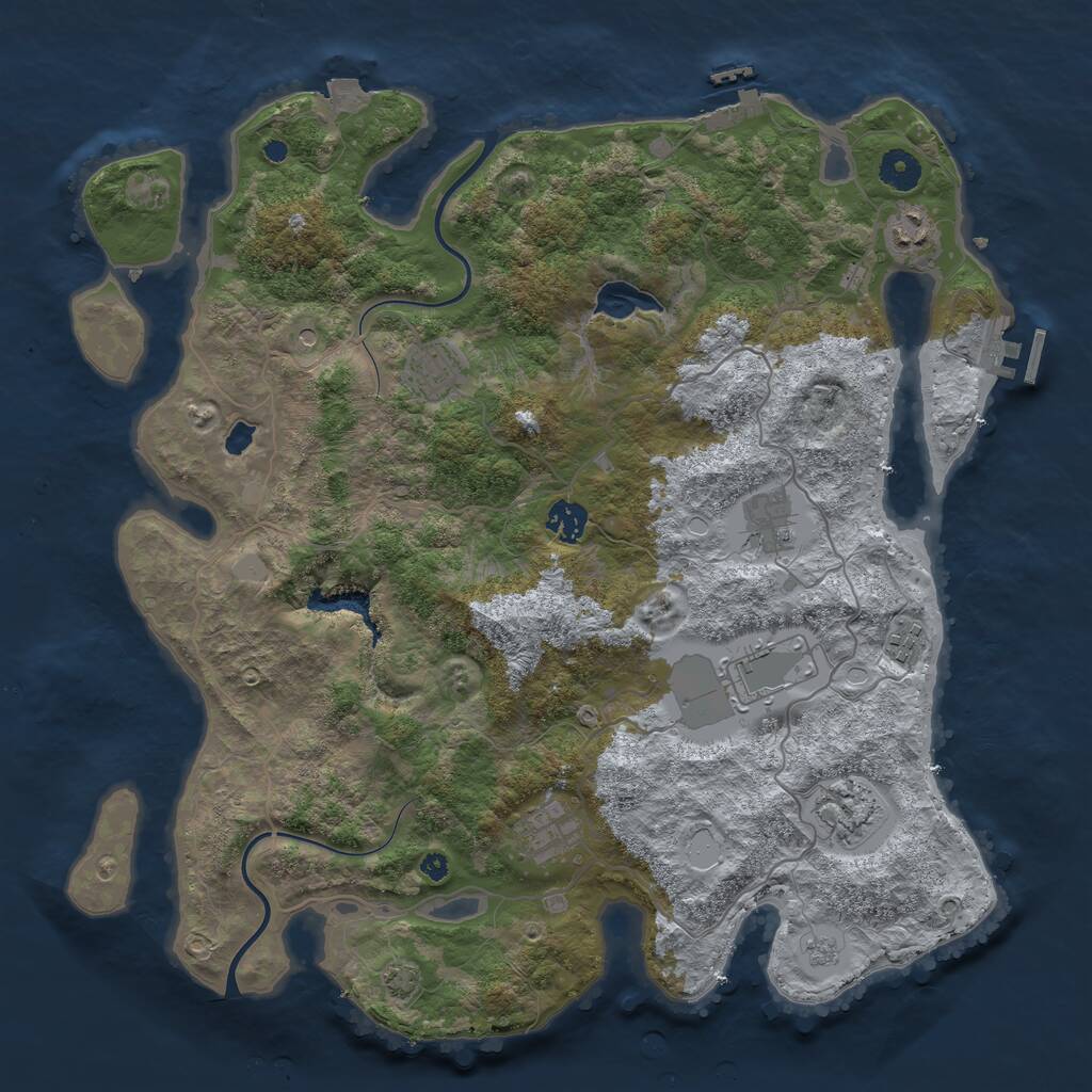 Rust Map: Procedural Map, Size: 4000, Seed: 1448020459, 14 Monuments