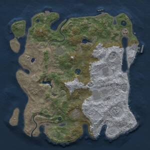 Thumbnail Rust Map: Procedural Map, Size: 4000, Seed: 1448020459, 14 Monuments