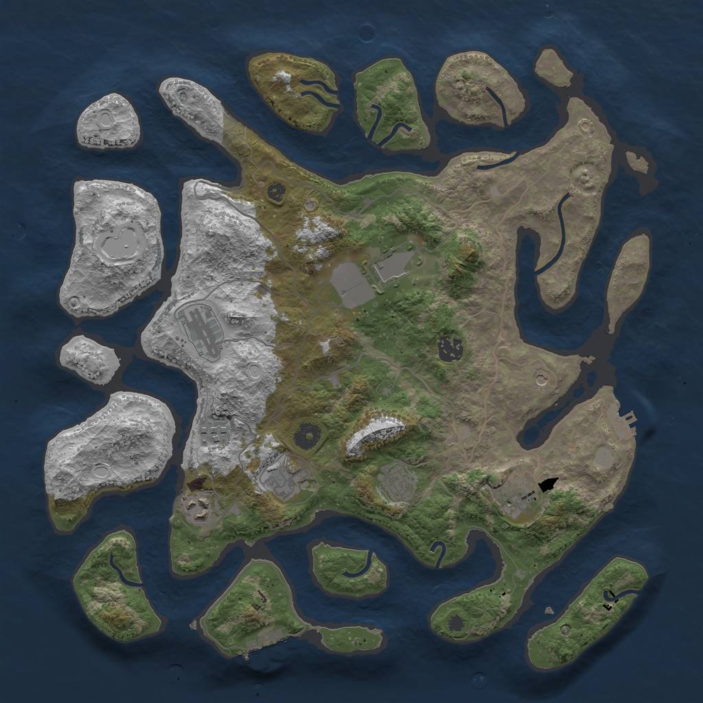 Rust Map: Procedural Map, Size: 4000, Seed: 2090859542, 16 Monuments