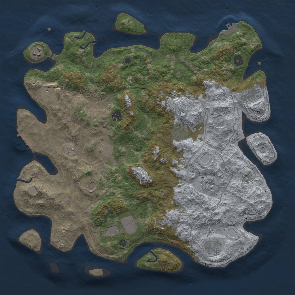 Rust Map: Procedural Map, Size: 4250, Seed: 5800, 18 Monuments