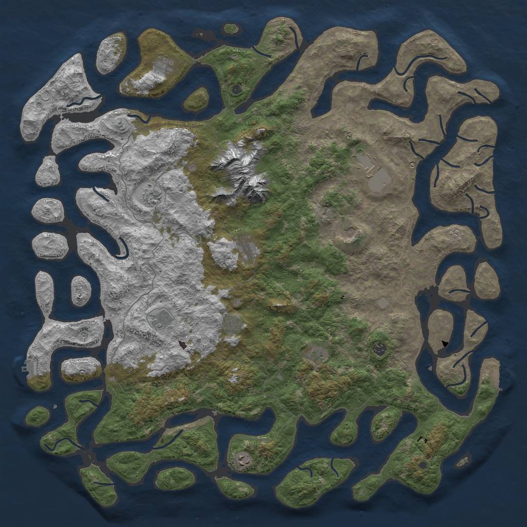 Rust Map: Procedural Map, Size: 6000, Seed: 271037451, 19 Monuments