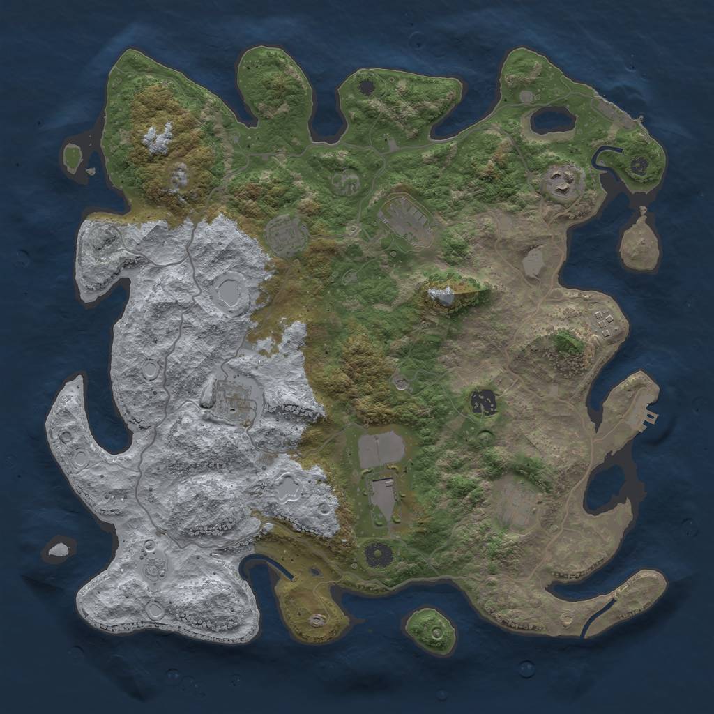 Rust Map: Procedural Map, Size: 4000, Seed: 4059, 15 Monuments