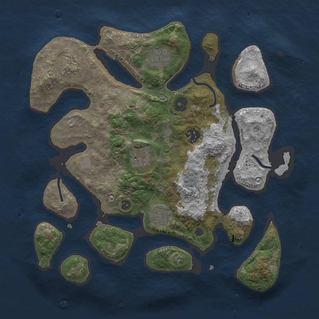 Rust Map: Procedural Map, Size: 3300, Seed: 8559572, 12 Monuments