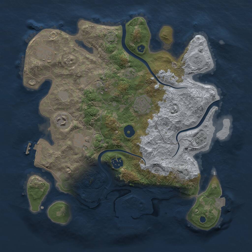 Rust Map: Procedural Map, Size: 3300, Seed: 8559572, 13 Monuments
