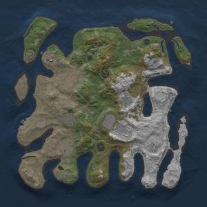 Thumbnail Rust Map: Procedural Map, Size: 3700, Seed: 1832651980, 16 Monuments