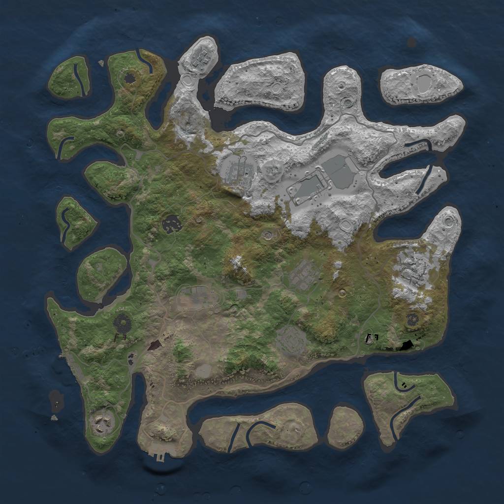 Rust Map: Procedural Map, Size: 4000, Seed: 9657467, 17 Monuments