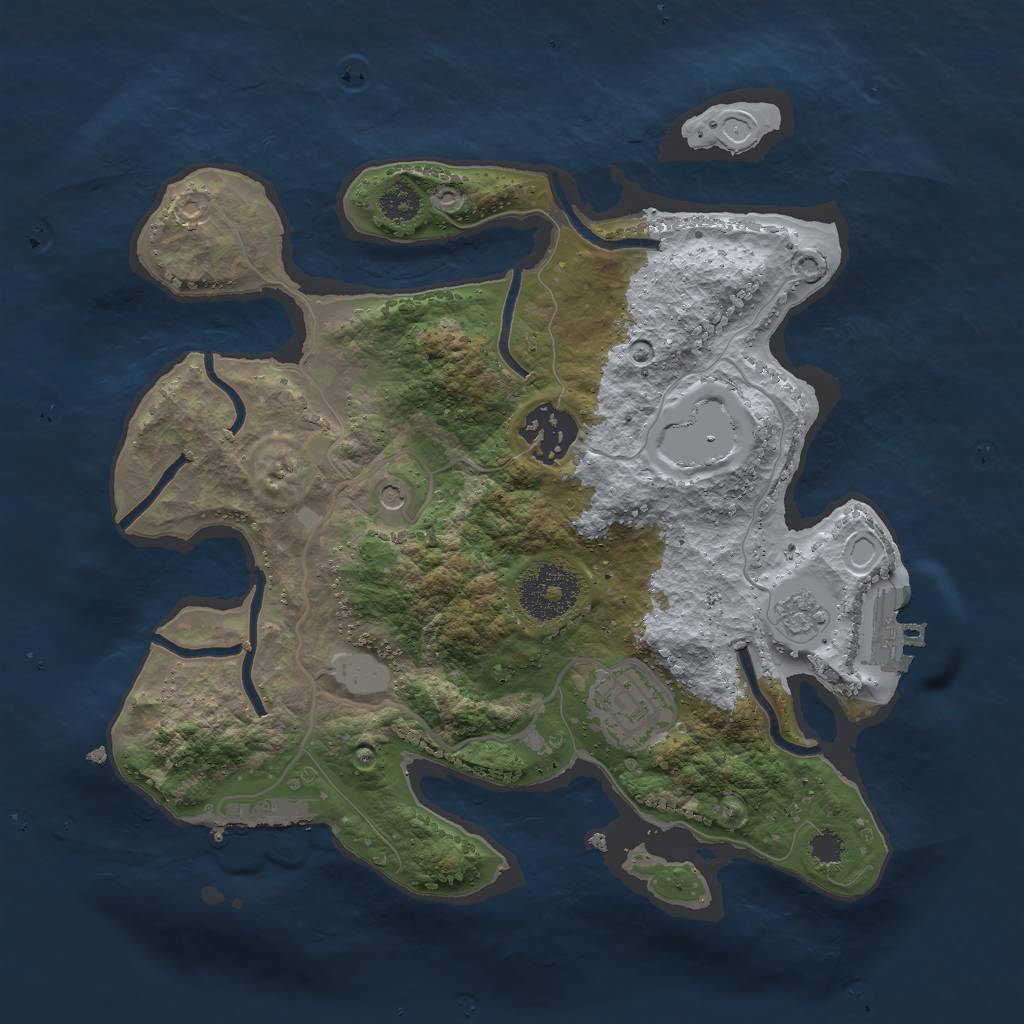 Rust Map: Procedural Map, Size: 2700, Seed: 7654, 9 Monuments