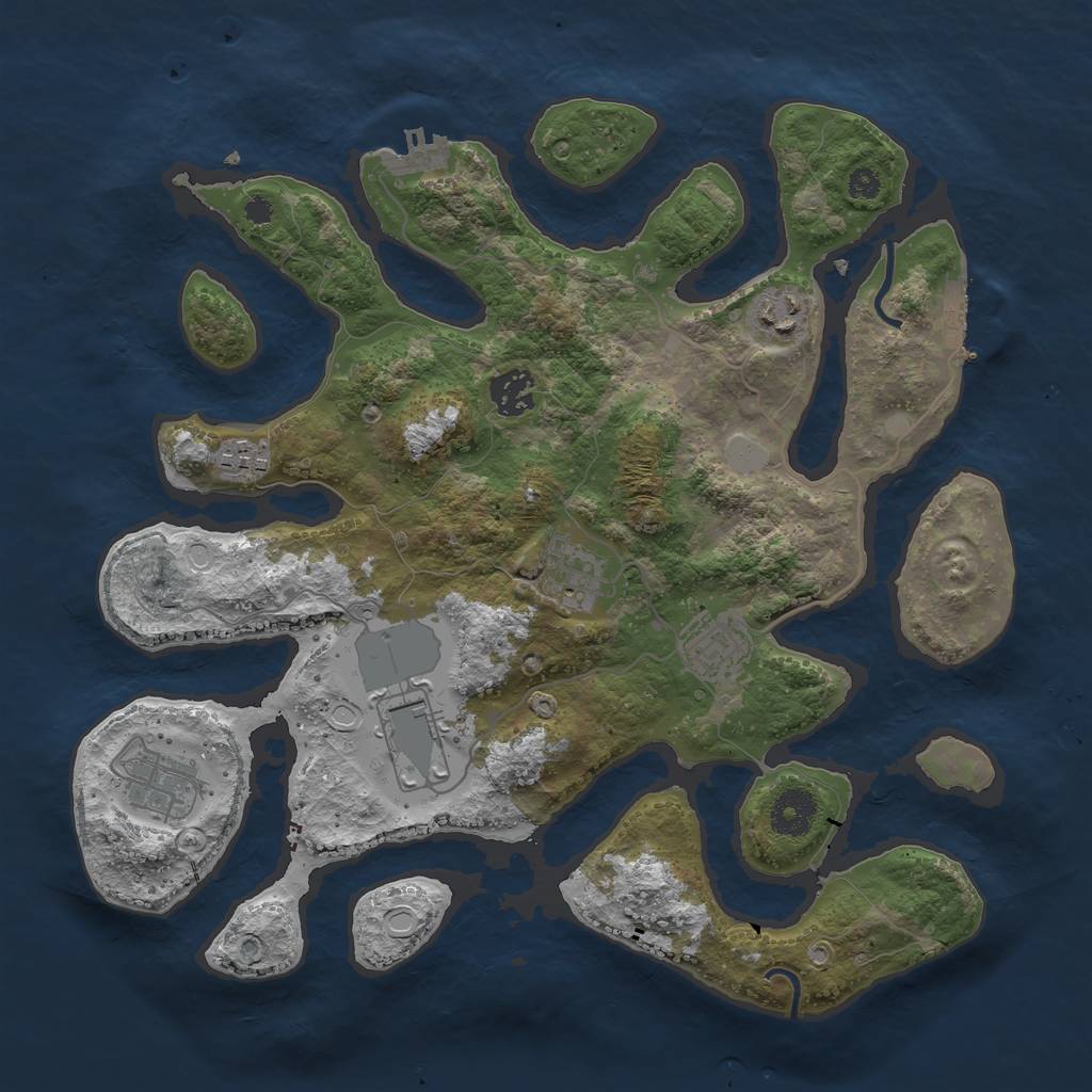 Rust Map: Procedural Map, Size: 3500, Seed: 20211106, 14 Monuments