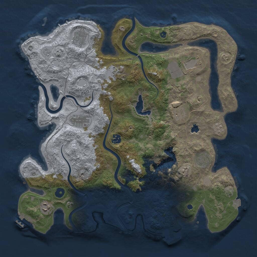 Rust Map: Procedural Map, Size: 4000, Seed: 1874965883, 15 Monuments