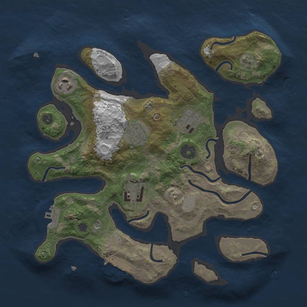 Rust Map: Procedural Map, Size: 3000, Seed: 55779997, 12 Monuments