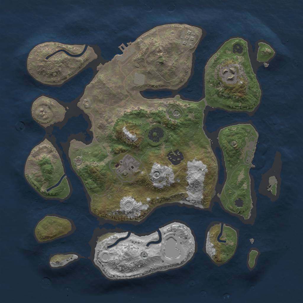 Rust Map: Procedural Map, Size: 3000, Seed: 1944650160, 12 Monuments