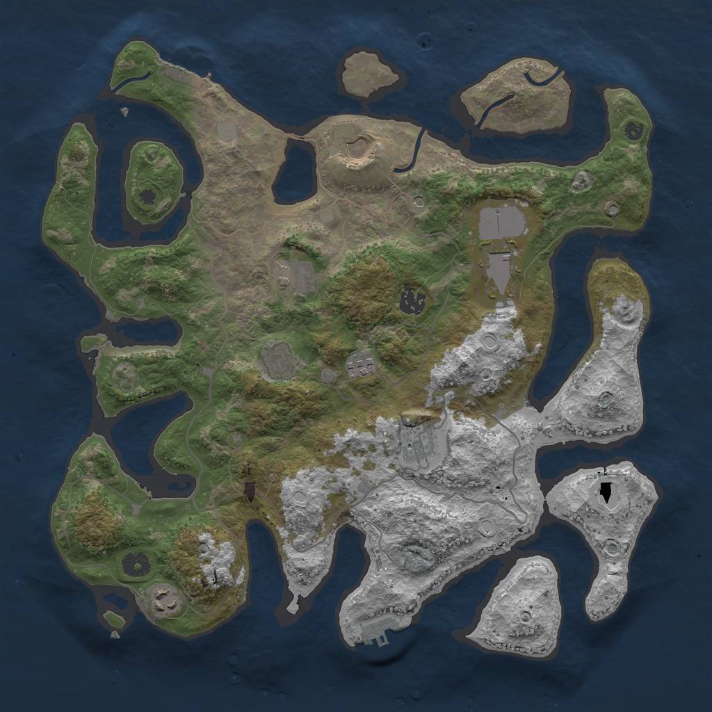 Rust Map: Procedural Map, Size: 4000, Seed: 134679131, 16 Monuments