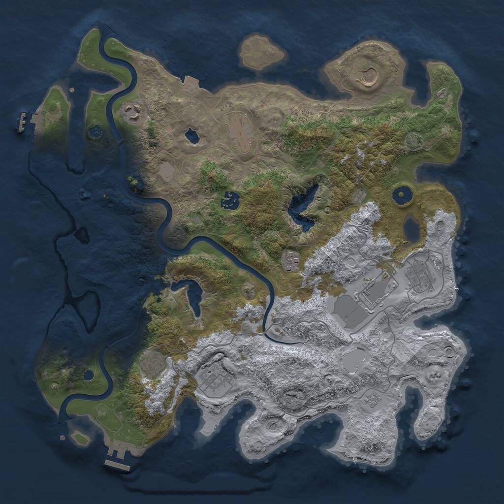 Rust Map: Procedural Map, Size: 4000, Seed: 134679131, 15 Monuments