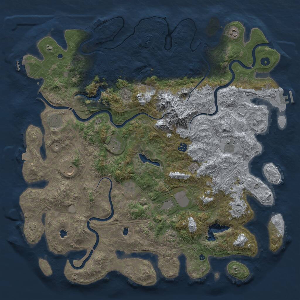 Rust Map: Procedural Map, Size: 5000, Seed: 711537098, 16 Monuments