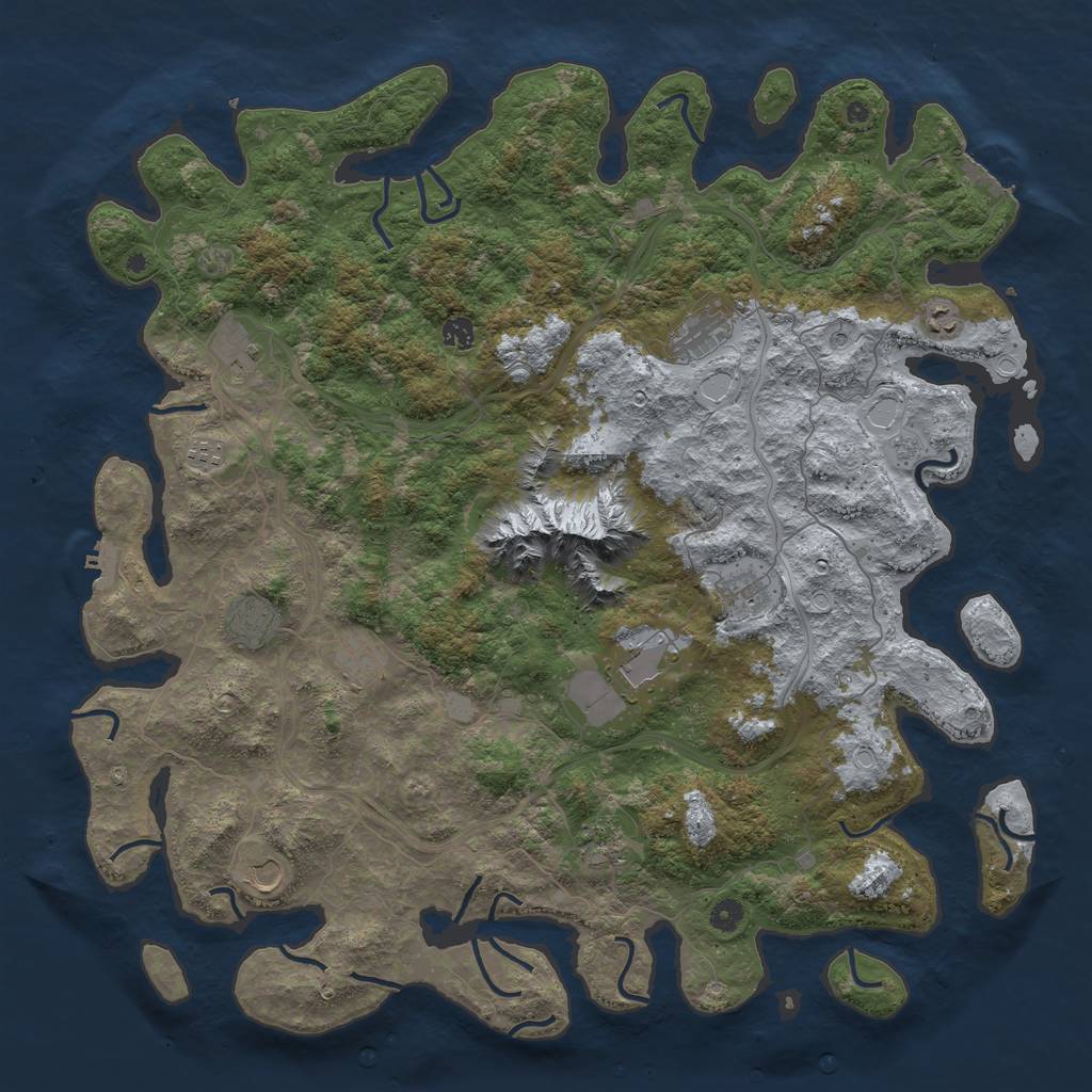 Rust Map: Procedural Map, Size: 5000, Seed: 711537098, 18 Monuments