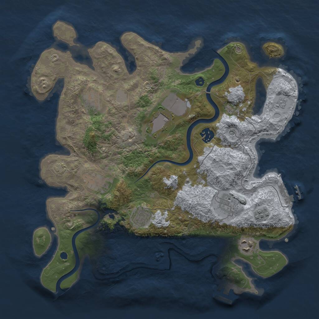 Rust Map: Procedural Map, Size: 3500, Seed: 69309435, 14 Monuments