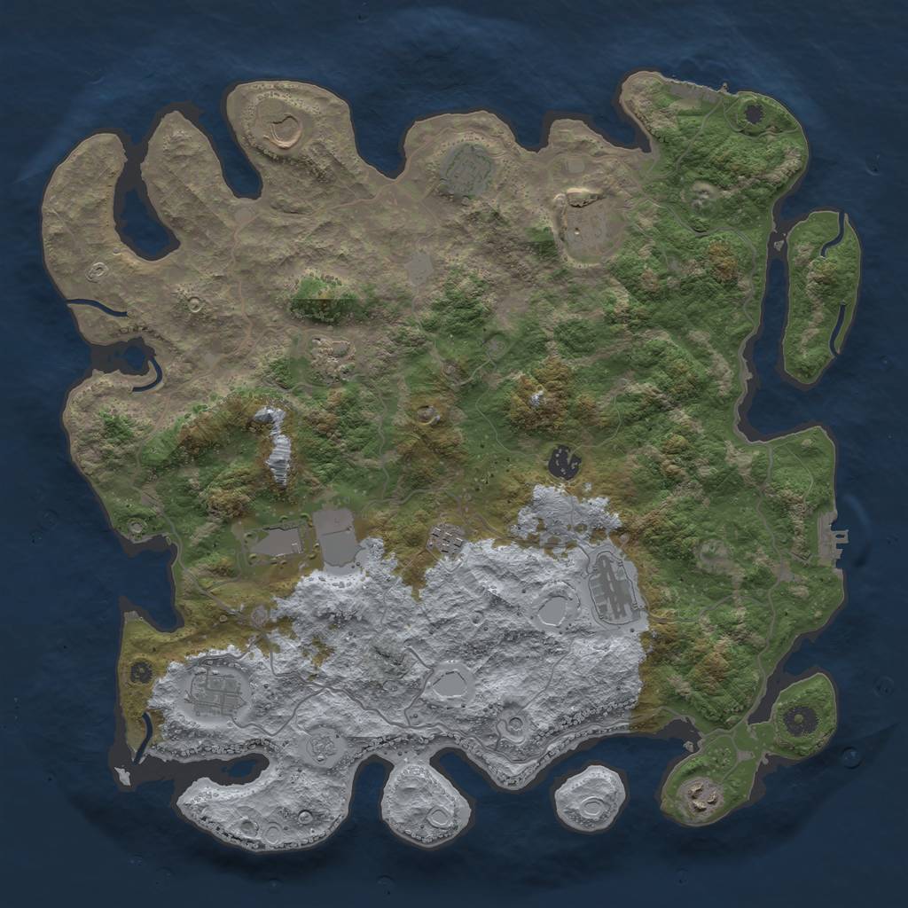 Rust Map: Procedural Map, Size: 4200, Seed: 925191885, 17 Monuments