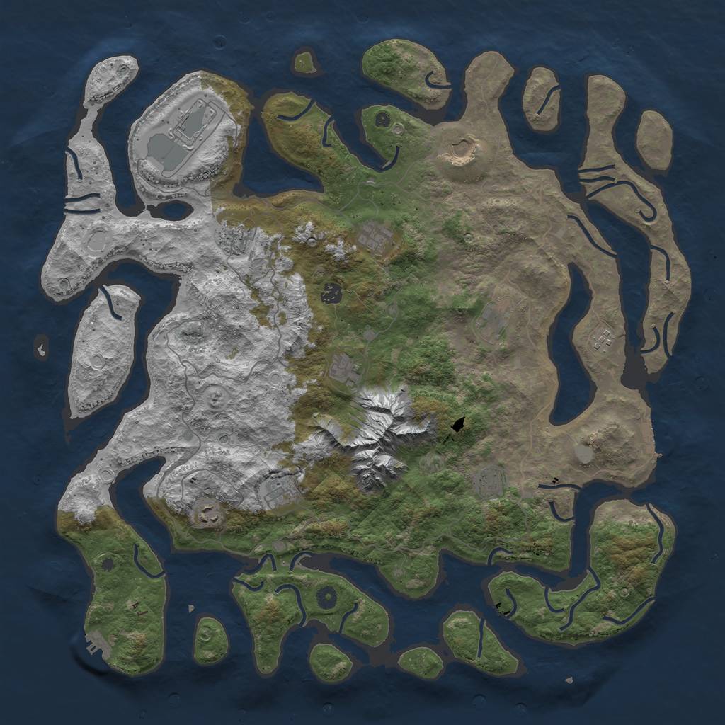 Rust Map: Procedural Map, Size: 5000, Seed: 151316153, 19 Monuments