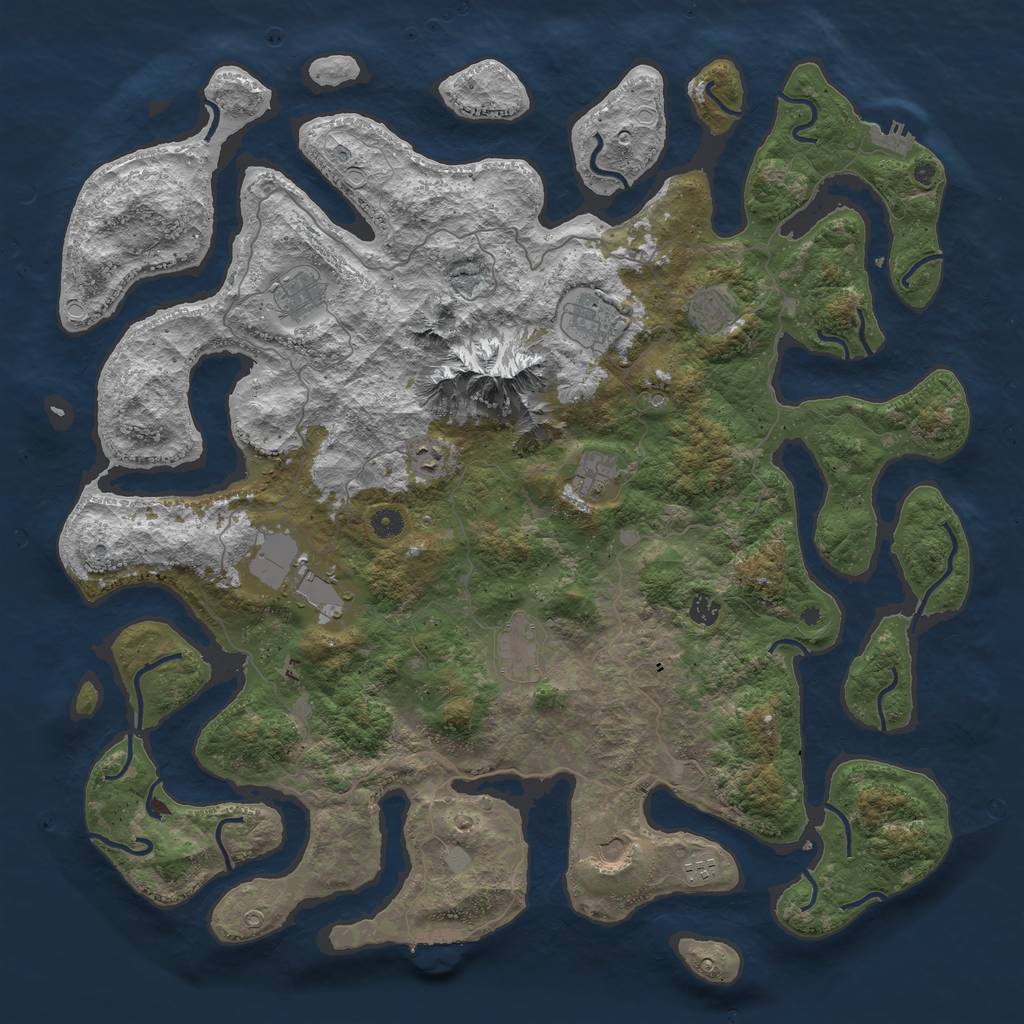 Rust Map: Procedural Map, Size: 5000, Seed: 69240, 18 Monuments