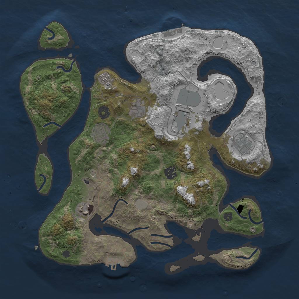 Rust Map: Procedural Map, Size: 3500, Seed: 66820919, 15 Monuments