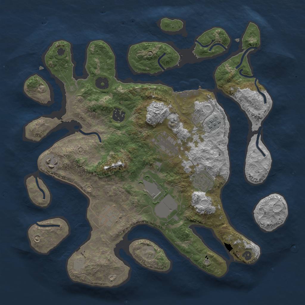 Rust Map: Procedural Map, Size: 3500, Seed: 9246813, 13 Monuments