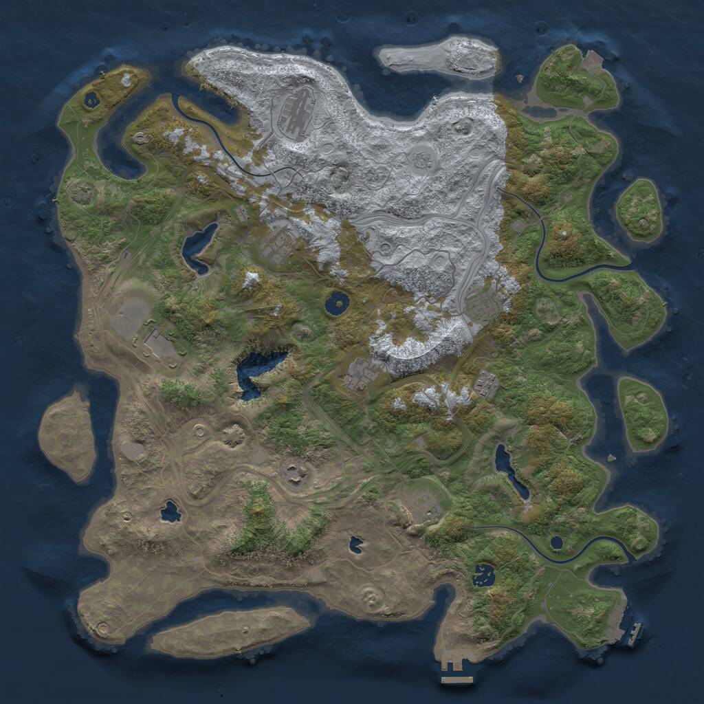 Rust Map: Procedural Map, Size: 4500, Seed: 4082436, 15 Monuments