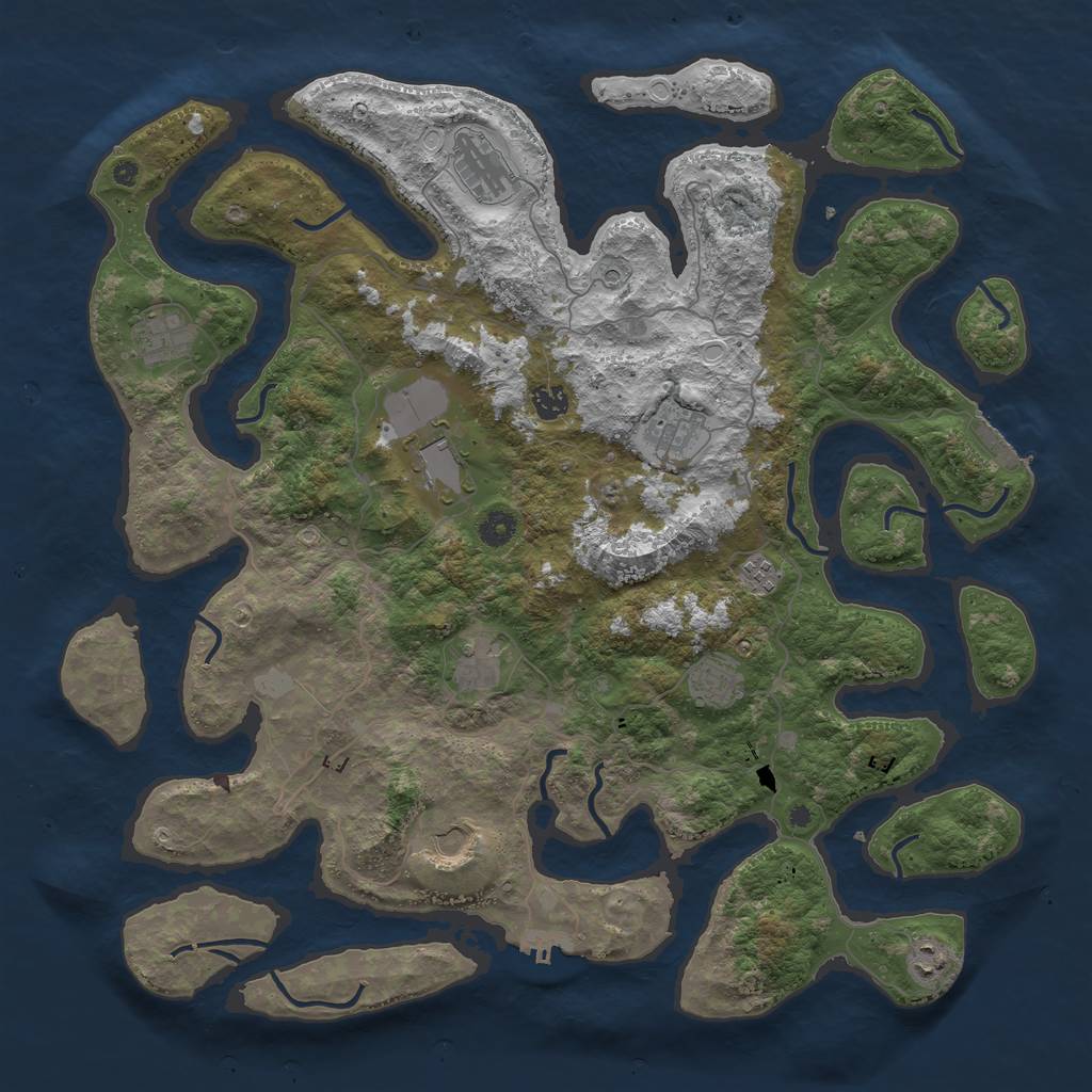 Rust Map: Procedural Map, Size: 4500, Seed: 4082436, 18 Monuments