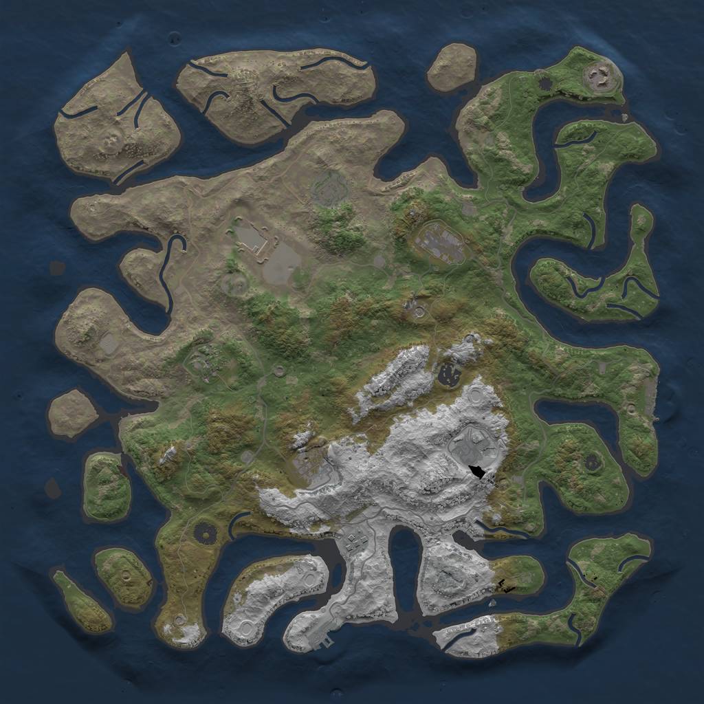 Rust Map: Procedural Map, Size: 4600, Seed: 4069, 17 Monuments